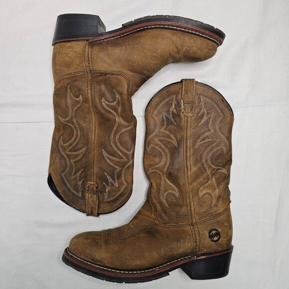 Double-H DH1554 Cowboy Work Boots Brown Leather Black Ice Men\'s Size 8D main image 6